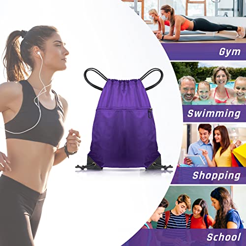 Thumbnail 3 de CHEPULA Drawstring Gym Bag, Large Purple Waterproof Sports Backpack