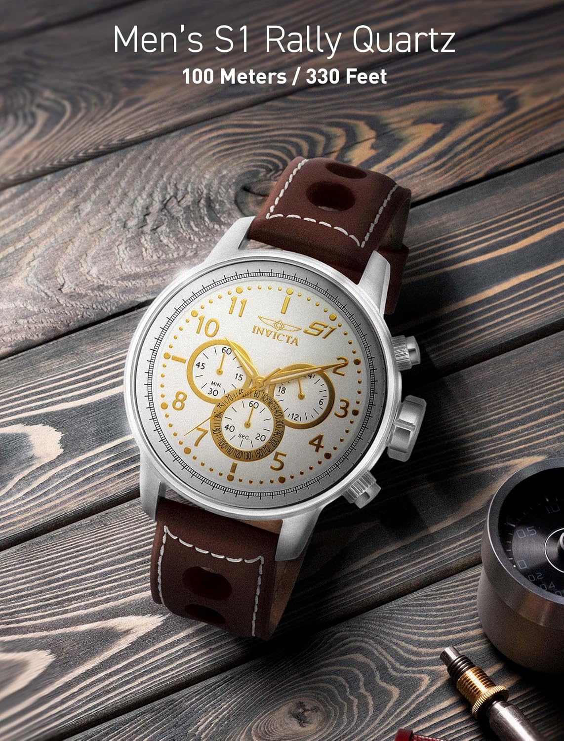 Detalle de Invicta S1 Rally Stainless Steel Men's Quartz Watch, 48mm