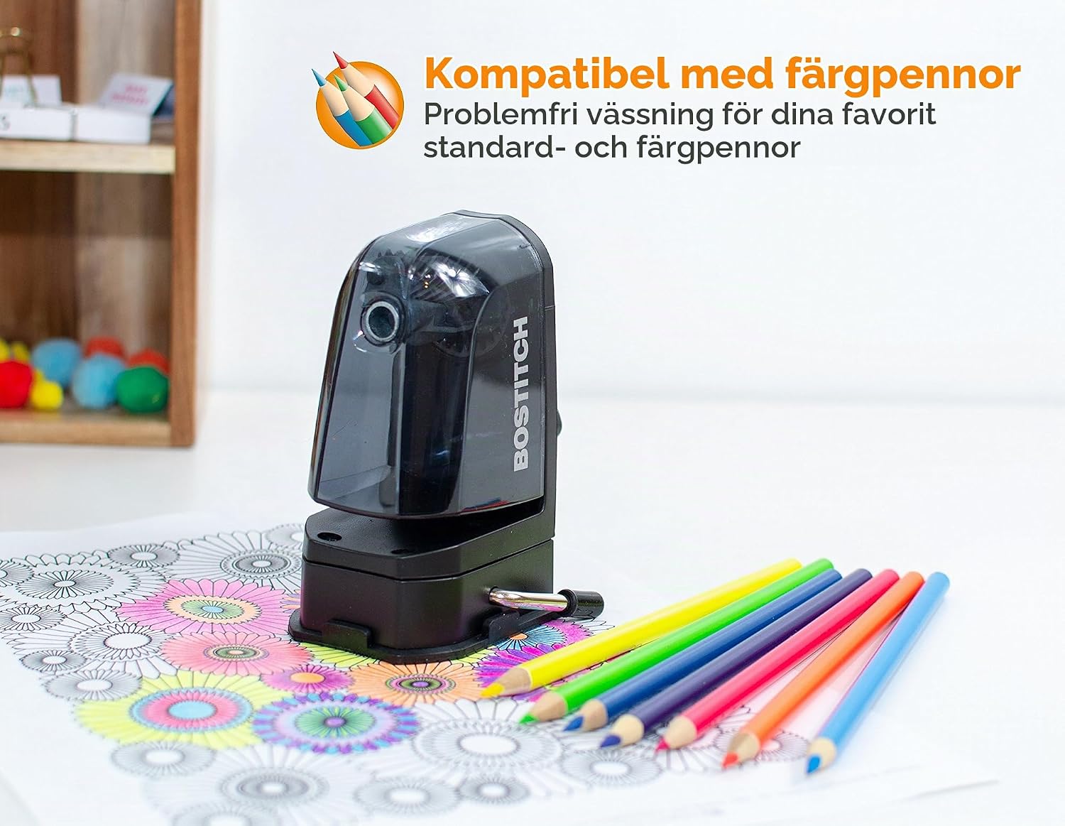 Thumbnail 1 de Bostitch MPS2-BLK manuell pennvässare med vakuum- eller skruvmontering, svart