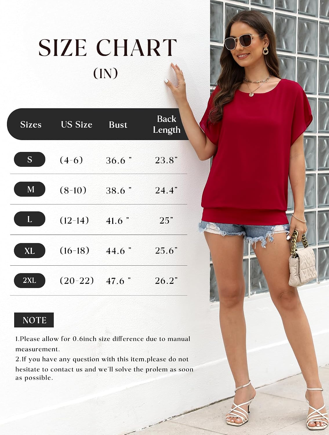 Thumbnail 2 de Neineiwu Women's Summer Loose Casual Short Sleeve Chiffon Top T-Shirt Blouse