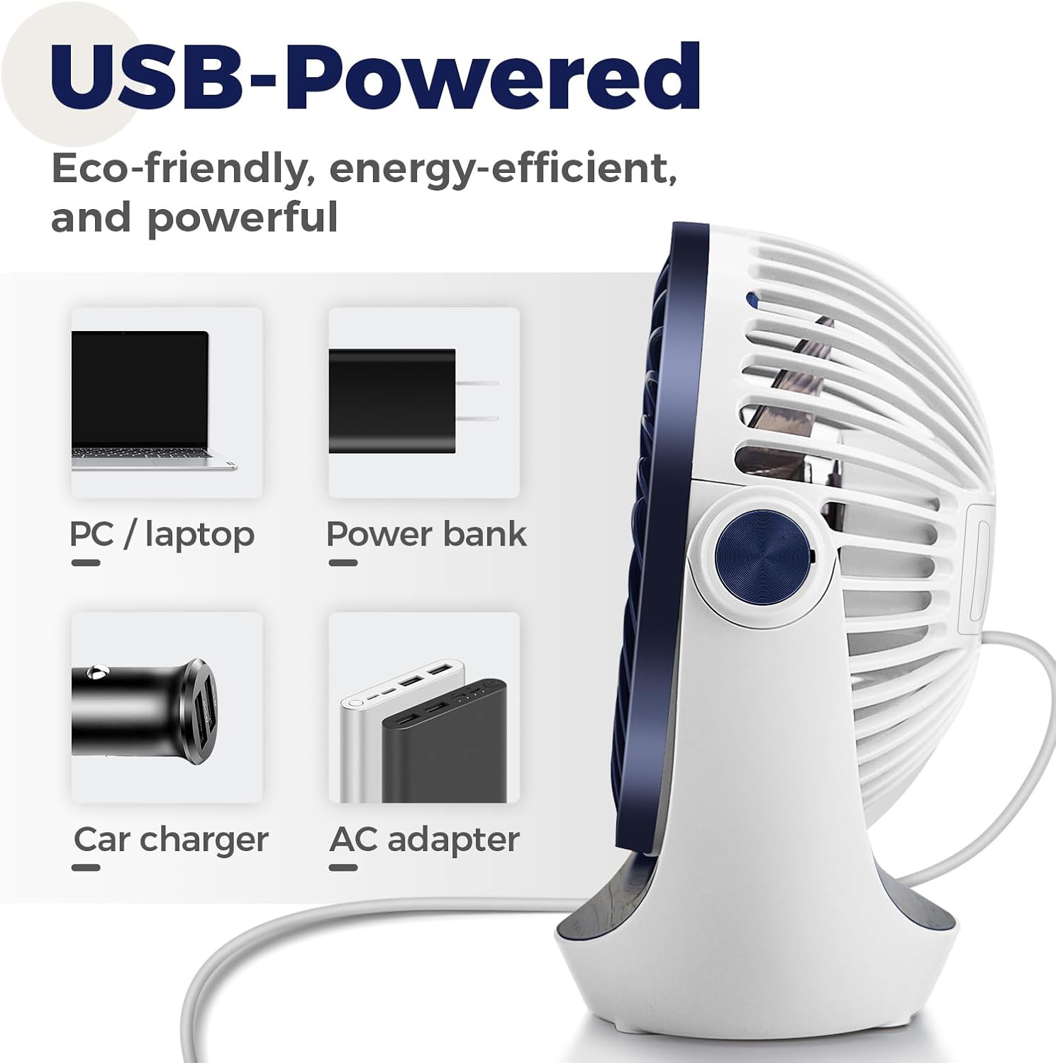 Thumbnail 4 de OCOOPA Ventilatore da scrivania USB: potenza portatile e silenzioso per casa e ufficio