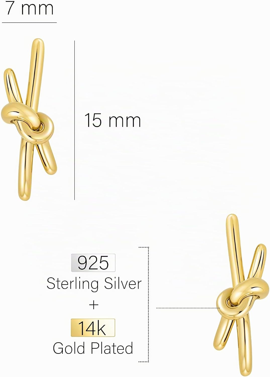 Detalle de SOFIA MILANI Damen Ohrringe 925 Silber – Knobenknoten Ohrstecker