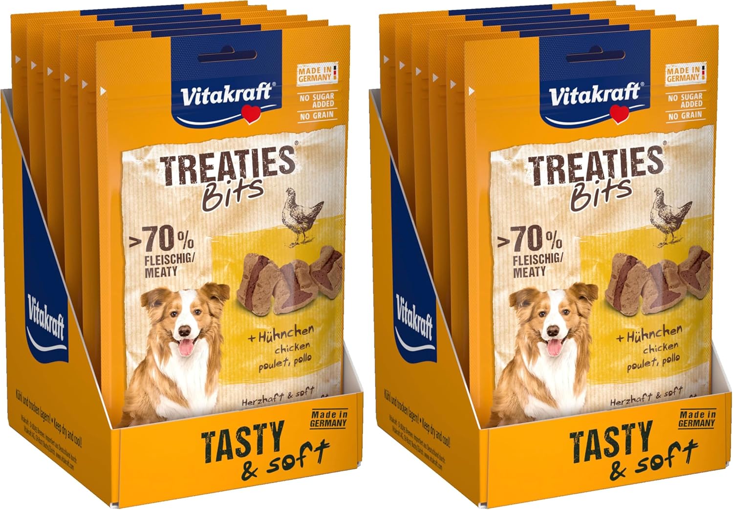 Detalle 1 de Vitakraft Treaties Bits – Friandise moelleuse au poulet sans céréales (6x120 g) pour chiens