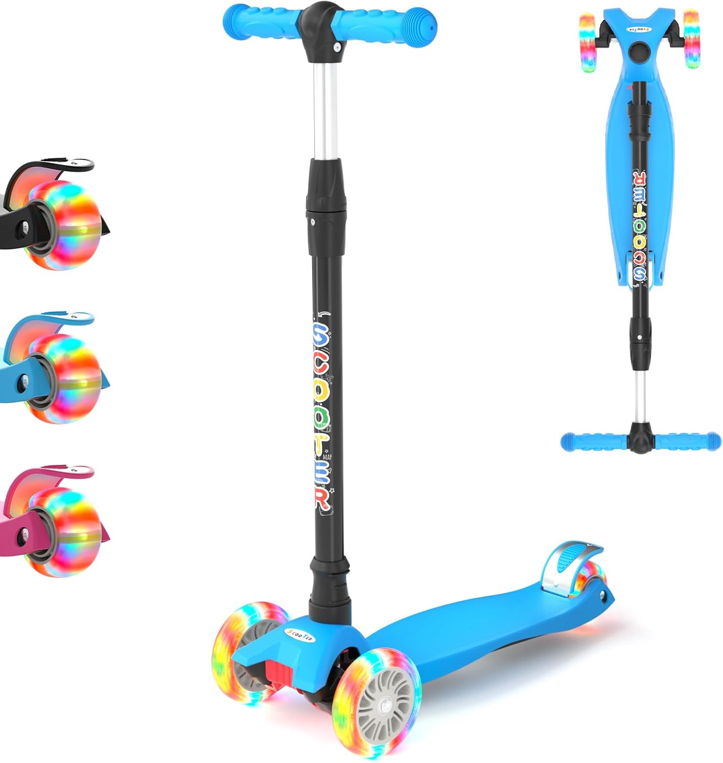 Thumbnail 6 de KORIMEFA 3 Wheel Kids Scooter (Age 3-12) with Adjustable Height, Light-up Wheels and Lean-to-Steer