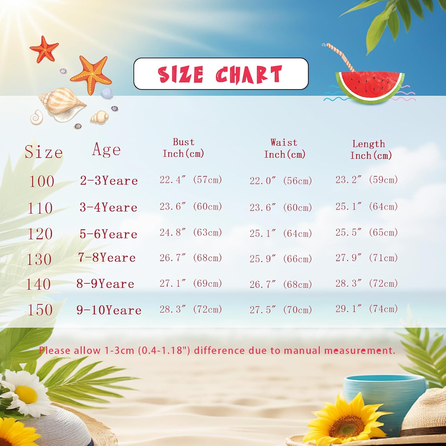 Detalle 2 de Benylion beach dress Girls' Red Leaf Hawaiian Dress with Adjustable Straps