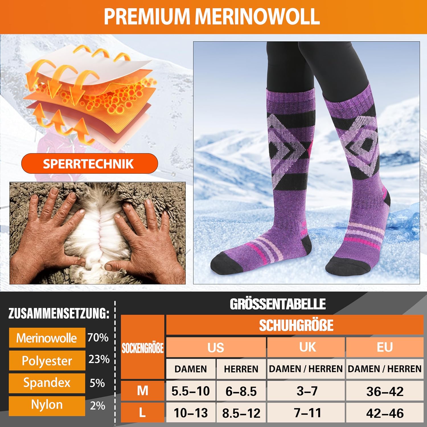 Thumbnail 4 de Welwoos Merino Wollsocken 3 Paar