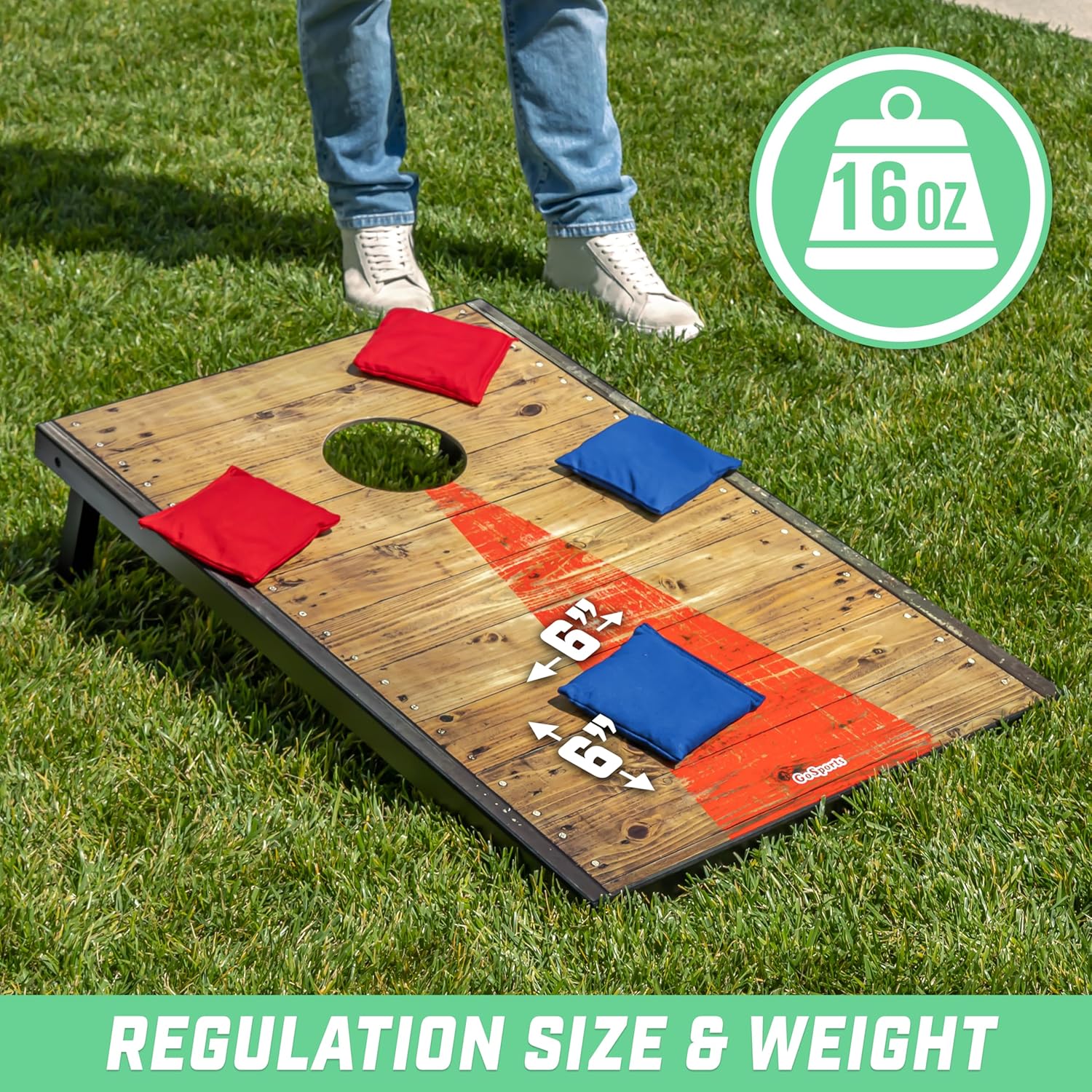 Thumbnail 3 de GoSports Lot de 8 Sacs poires de Cornhole – Étoiles et Rayures ou Rouge et Bleu – Ensemble officiel