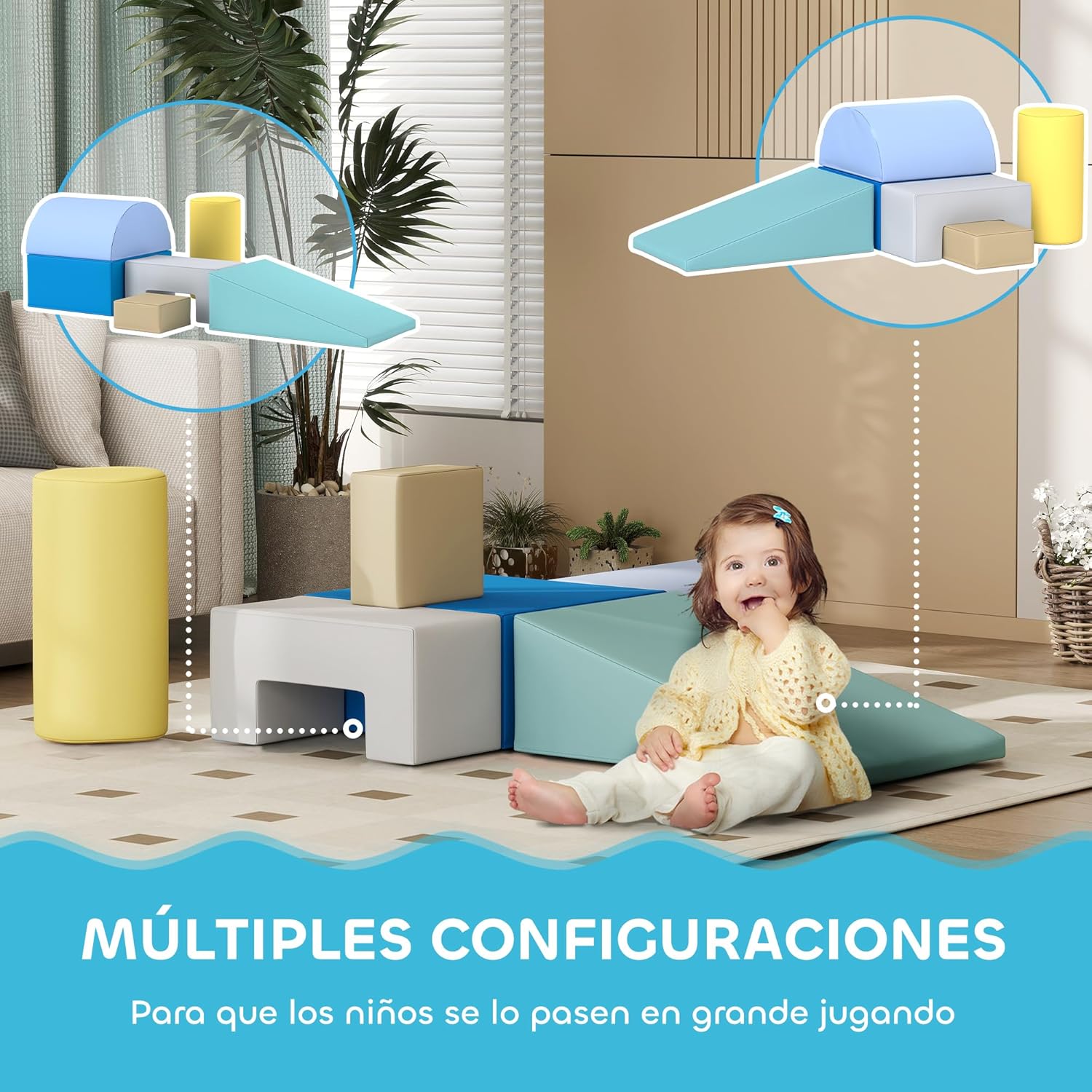 Detalle de AIYAPLAY Juego de 6 bloques psicomotricidad multicolor 🧩