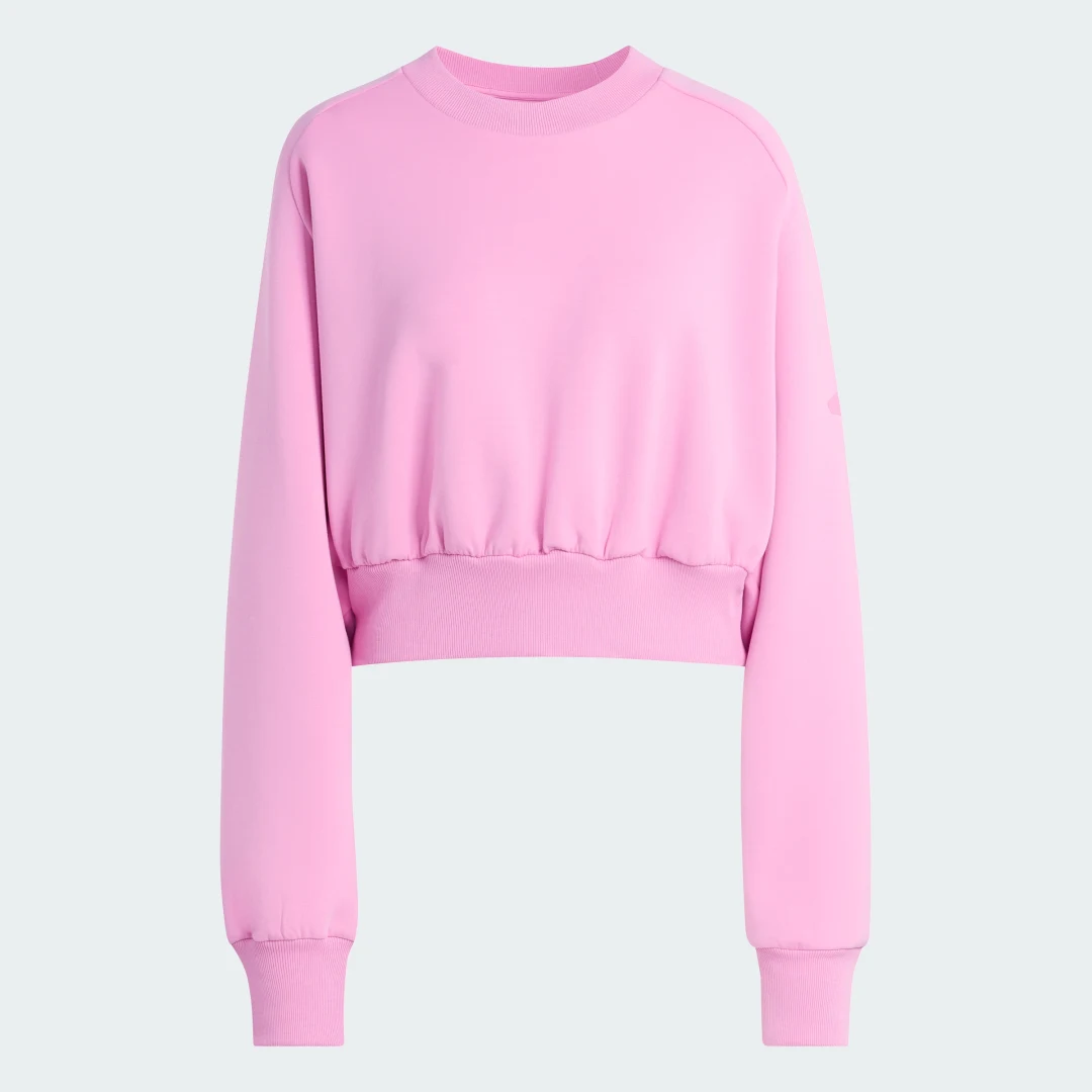 Detalle 2 de Sudadera holgada Soft Lux de Adidas: comodidad y estilo en rosa