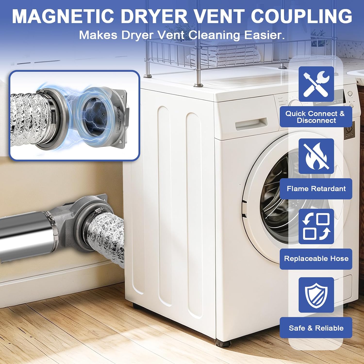 Thumbnail 3 de Tearalu Magnetic Dryer Vent Connector Kit DV90