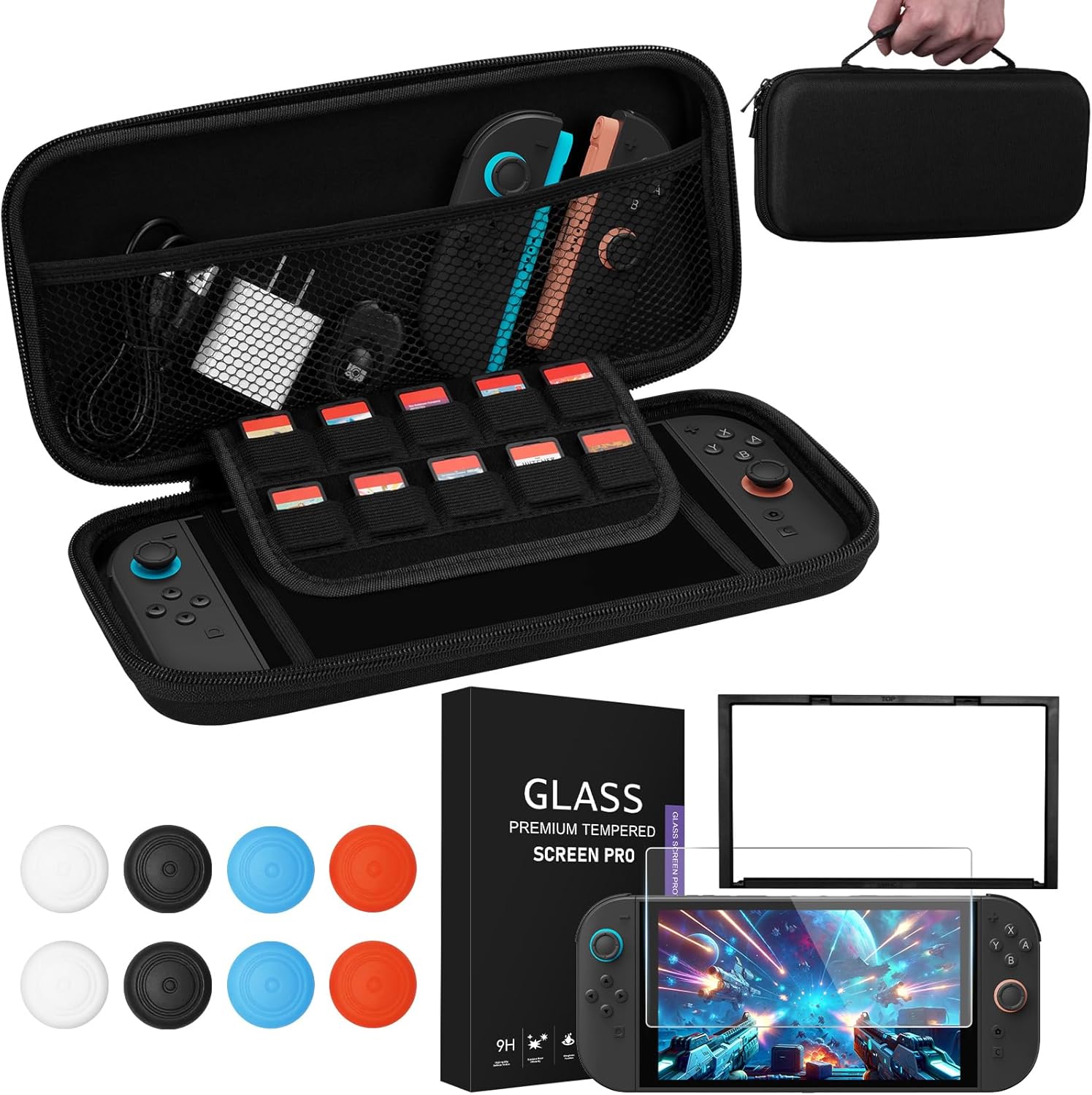 Thumbnail 1 de PALPOW Switch 2 Tasche & Schutzfolie-Set – Slim Travel Hard Case Bundle mit gehärtetem Panzerglas und 10-in-1 Zubehör