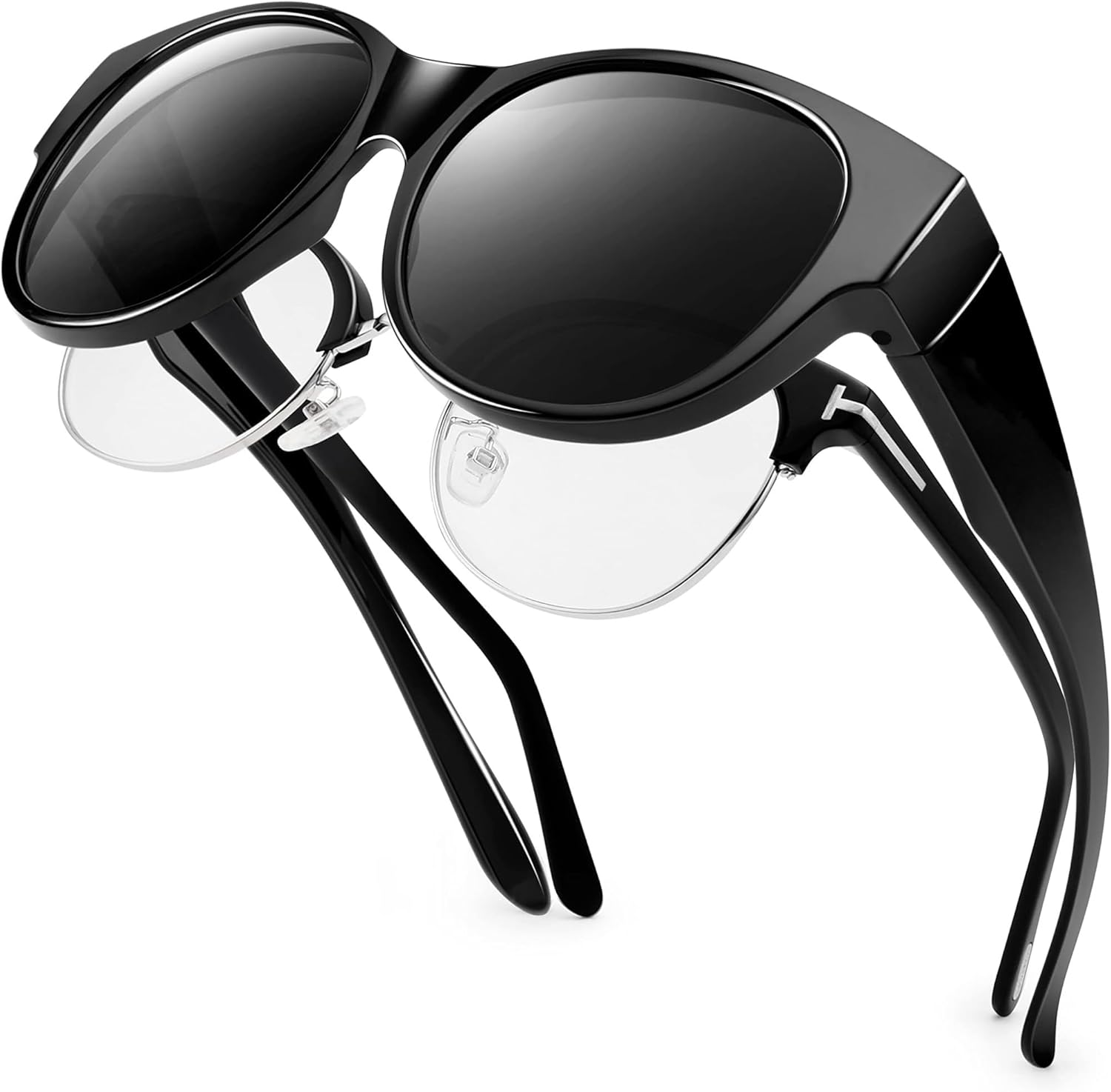 Thumbnail 6 de URUMQI Überzieh-Sonnenbrille über Normalbrille mit UV400- und Polarisationsschutz (grau)