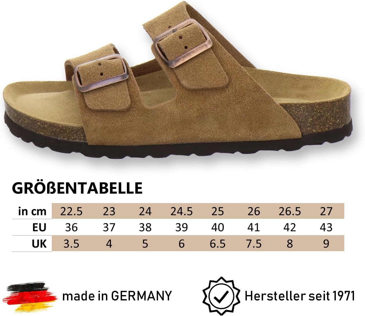 Thumbnail 2 de AFS-Schuhe 2100 – modische Damen-Pantoletten aus echtem Leder mit verstellbarer Schnalle (Made in Germany)