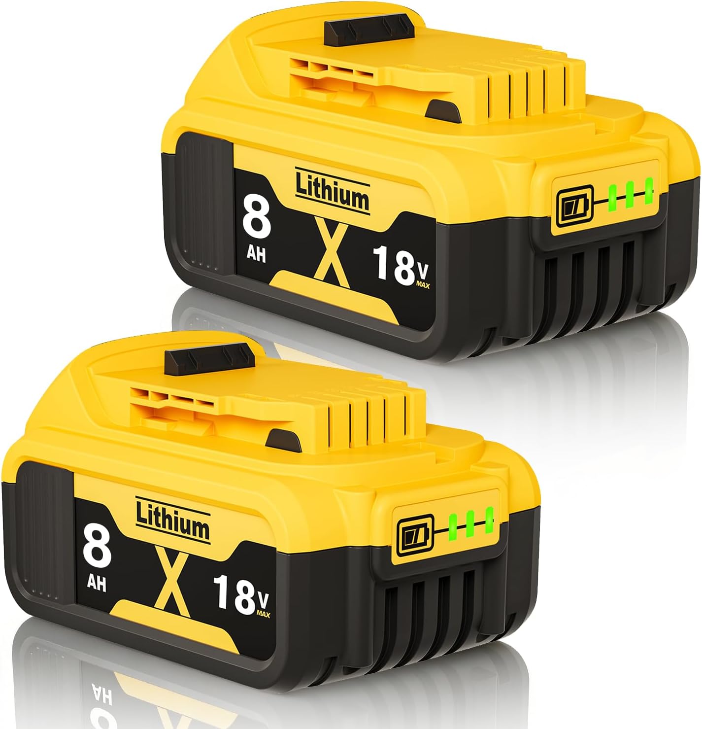 Detalle de 2Pack 8.0Ah 18V Li-ion Replacement Batteries for DeWalt (DCB-series) Compatible with Dewalt Cordless Tools