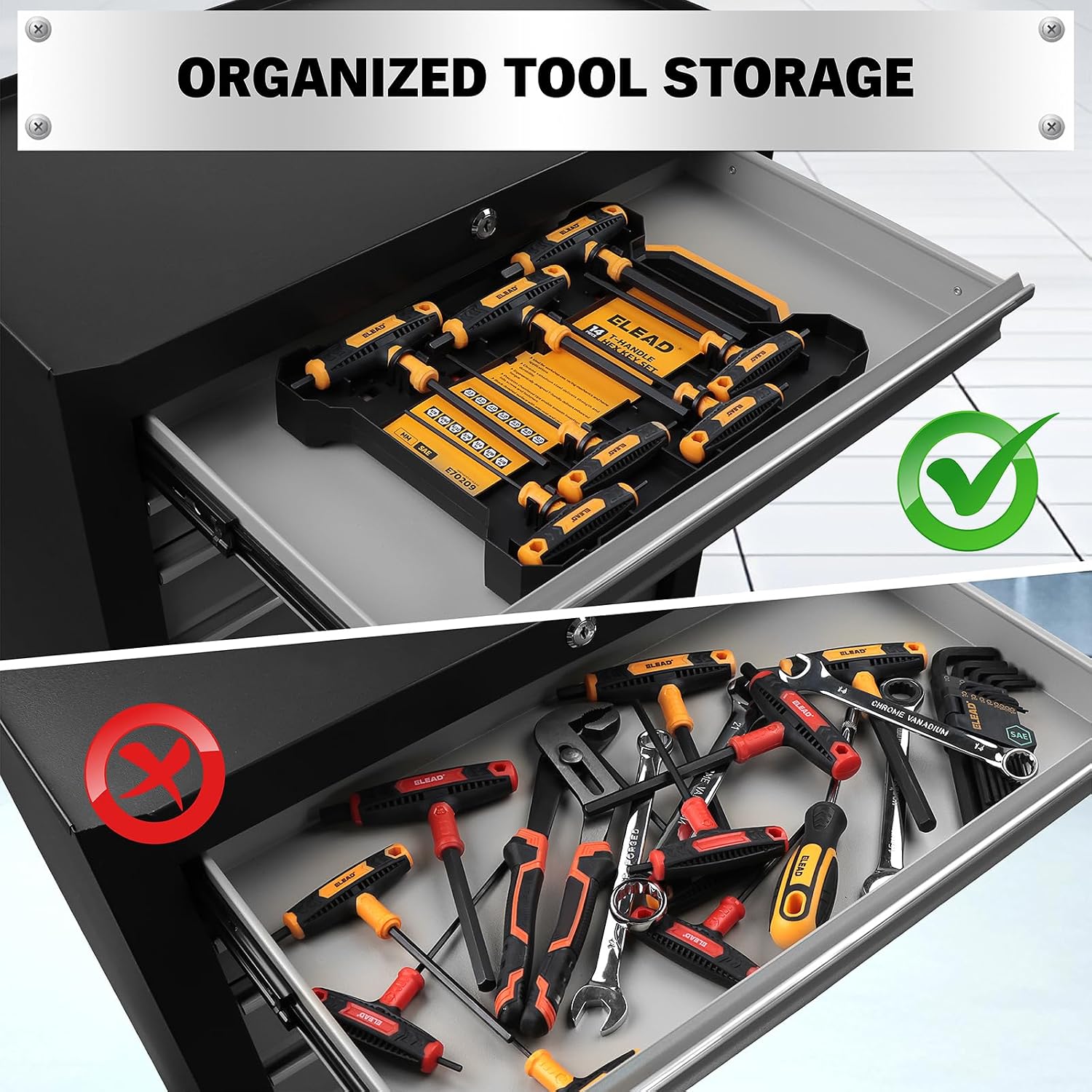 Detalle 2 de ELEAD E70209 14-Piece T-Handle Allen Wrench Set, Metric and SAE