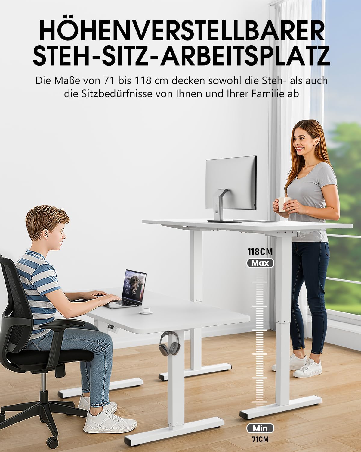 Thumbnail 3 de VOSATRON höhenverstellbarer Schreibtisch Gestell 150 kg
