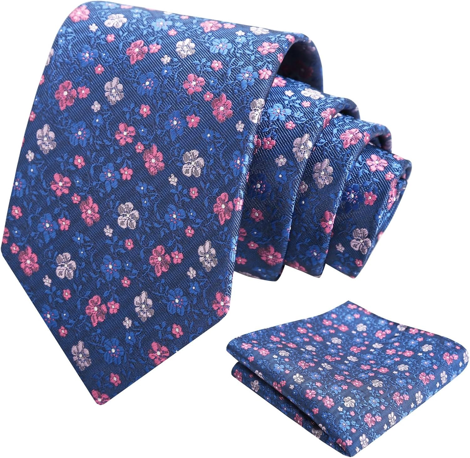 Thumbnail 6 de Alizeal Floral-patterned 8cm Tie with Pocket Square Set for Men