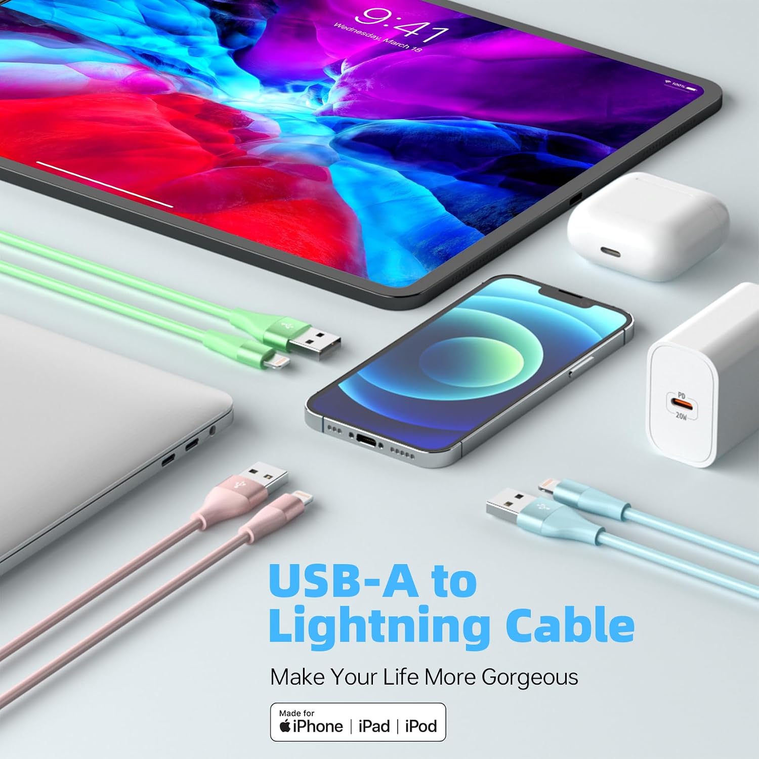 Detalle de Apple iPhone Charger 3-Pack 10 ft Lightning Cable