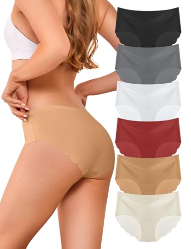 Detalle de Memouniva Culotte femme sans couture, lot de 6, élastique et invisible
