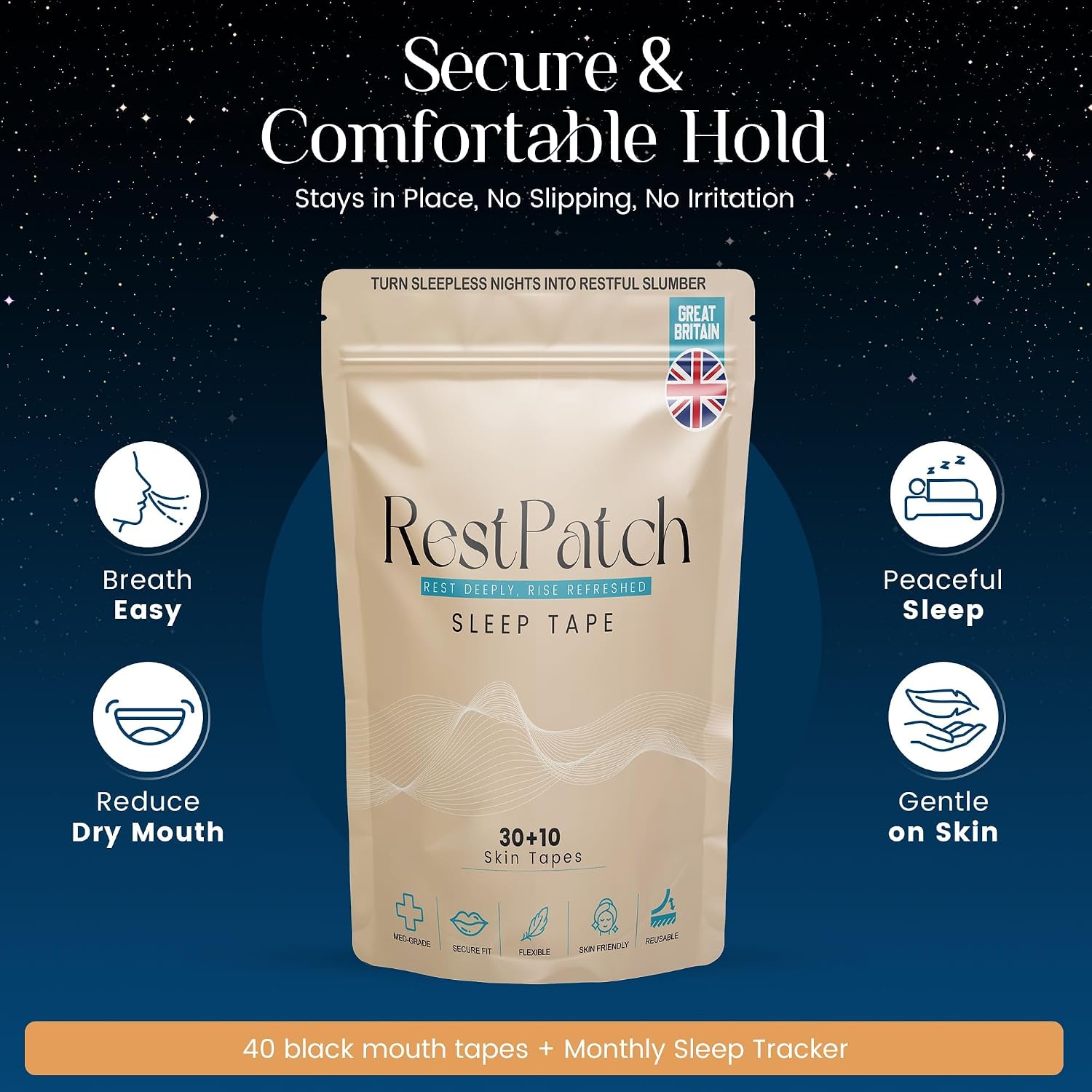 Detalle 1 de Rest Patch Mouth Tape 40 sleep tracker