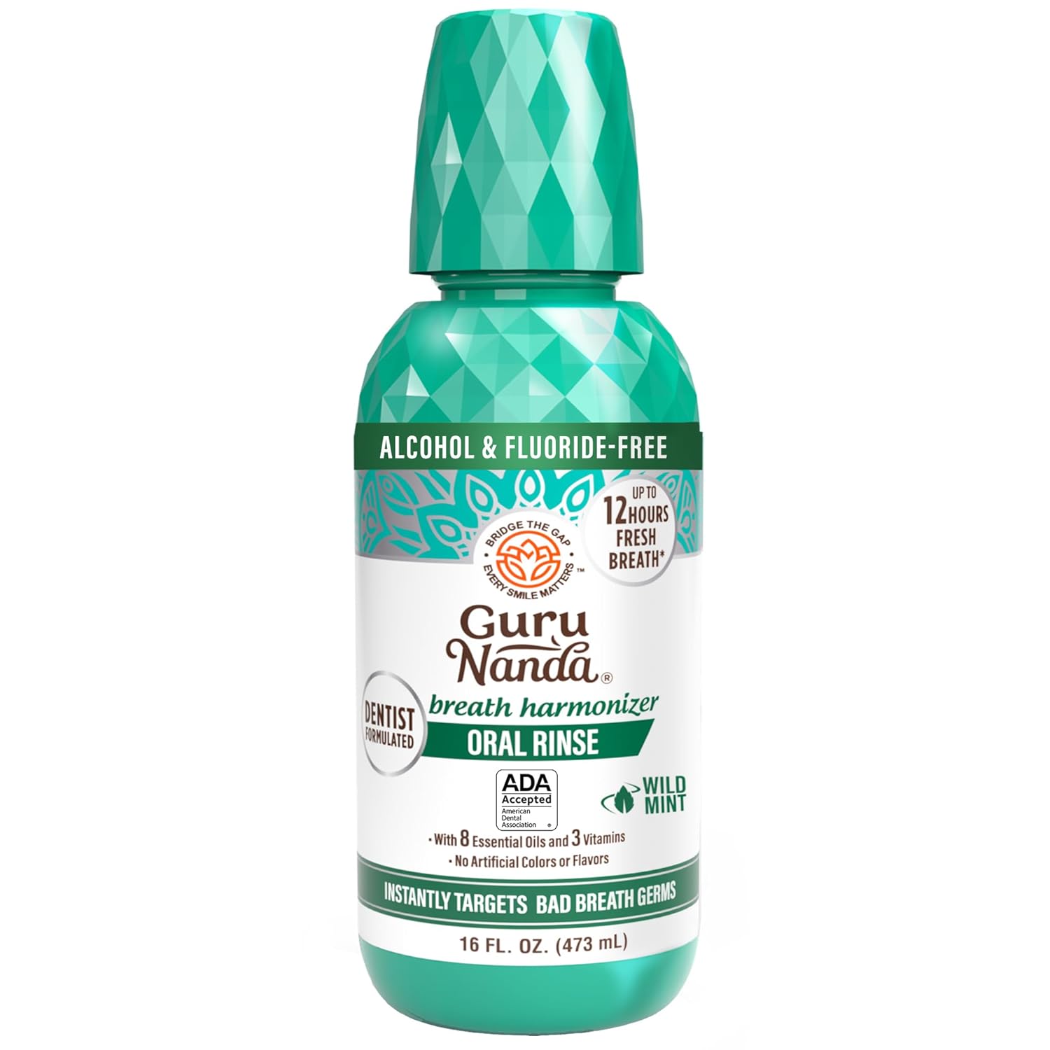GuruNanda Fresh Breath Mouthwash 16 oz 🦷