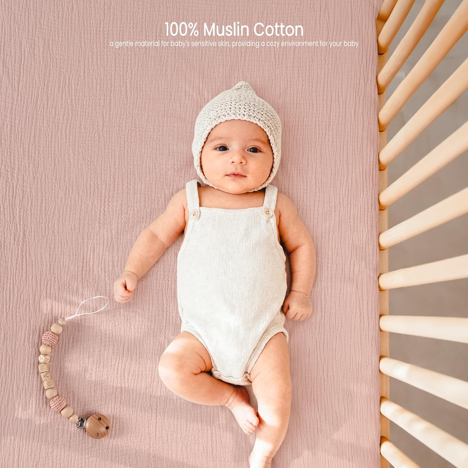 Thumbnail 6 de lulumoon cb7 Muslin Crib Sheets, 100% Cotton, Floral, 2-Pack