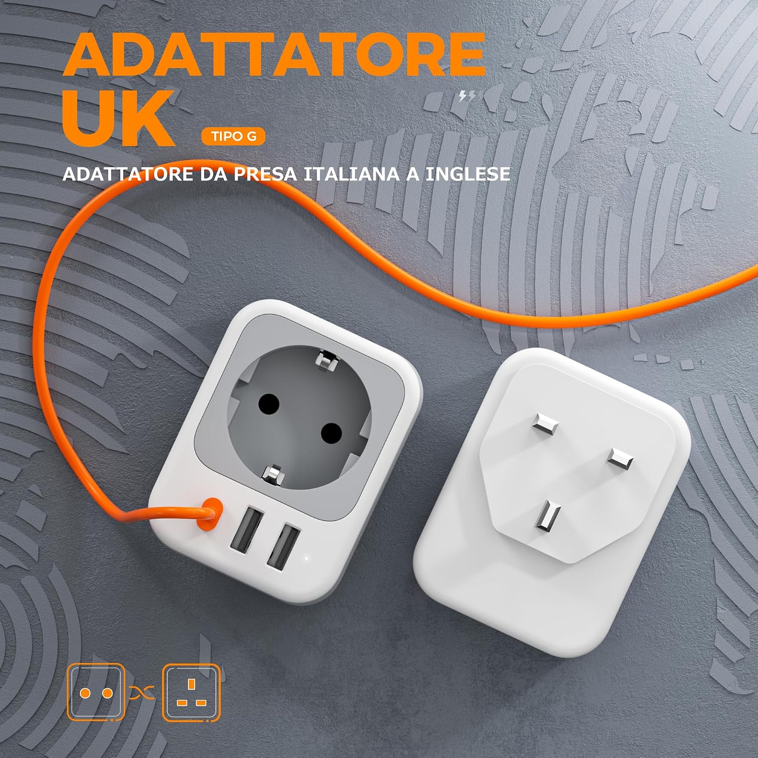 Detalle 2 de TESSAN Adattatore da Viaggio USB C PD 35W