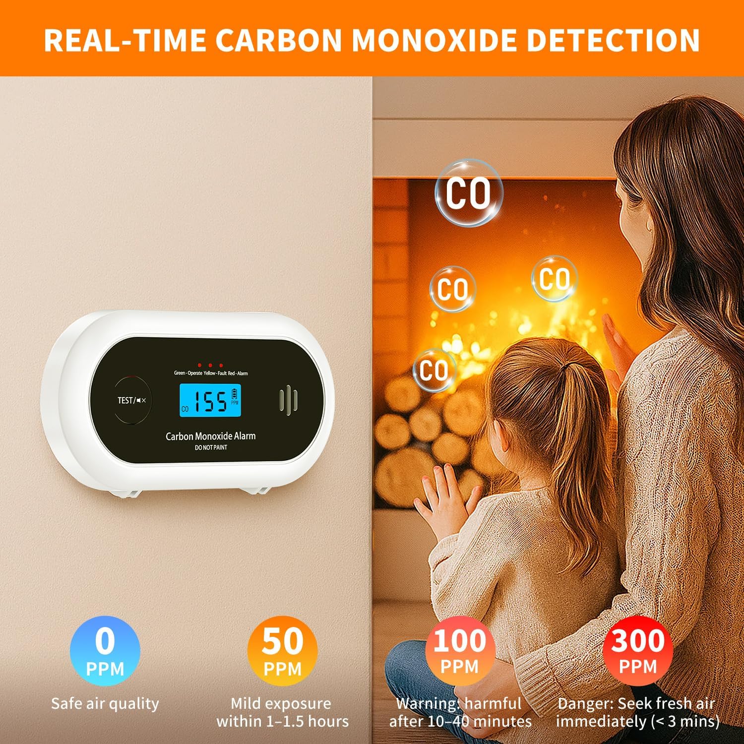 Thumbnail 4 de Alertlink VC22R Carbon Monoxide Detector 10‑Year LCD