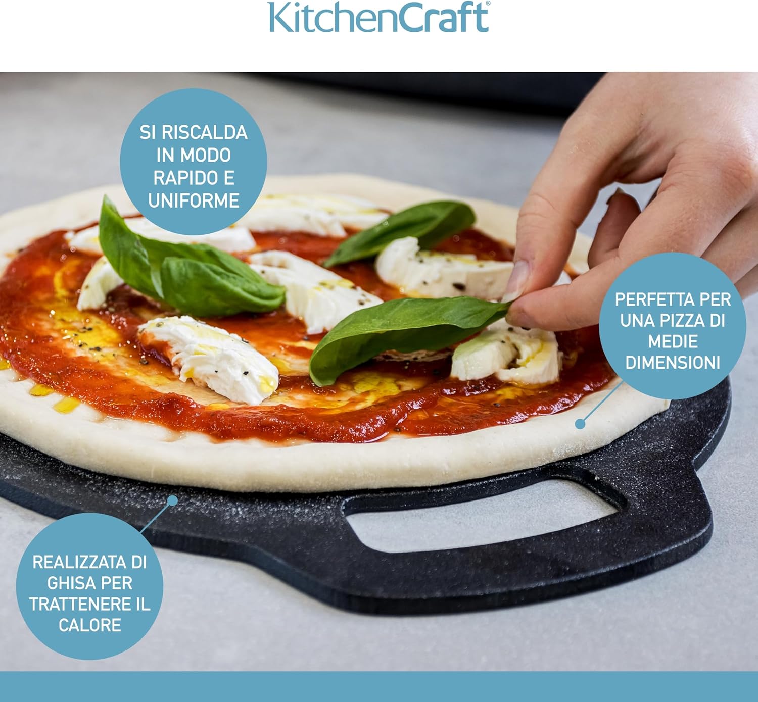 Thumbnail 4 de KitchenCraft Pierre de cuisson ronde en fonte 27 cm – Stone de cuisson polyvalent
