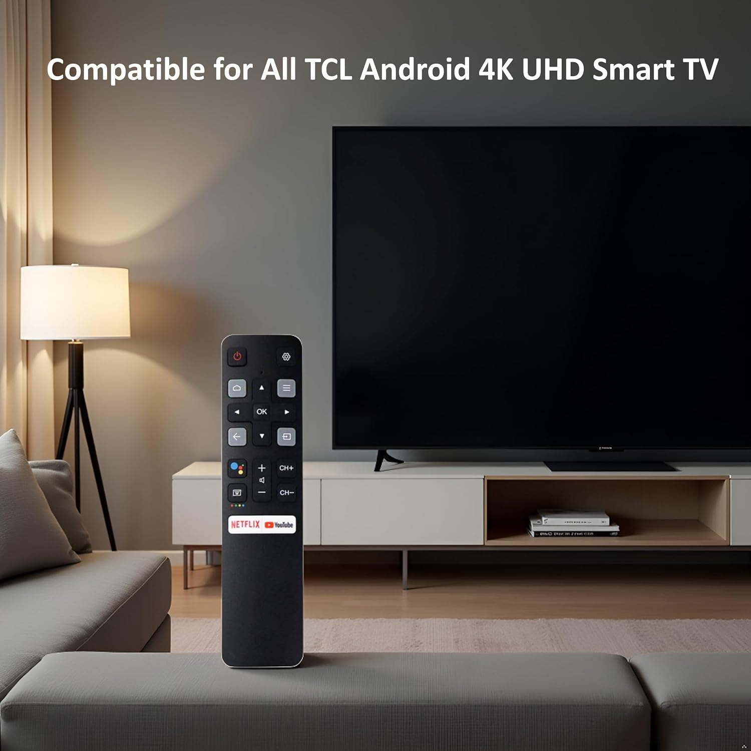 Detalle de RC802V FNR1 Replacement Remote for TCL Android 4K UHD TVs (No Voice Command)