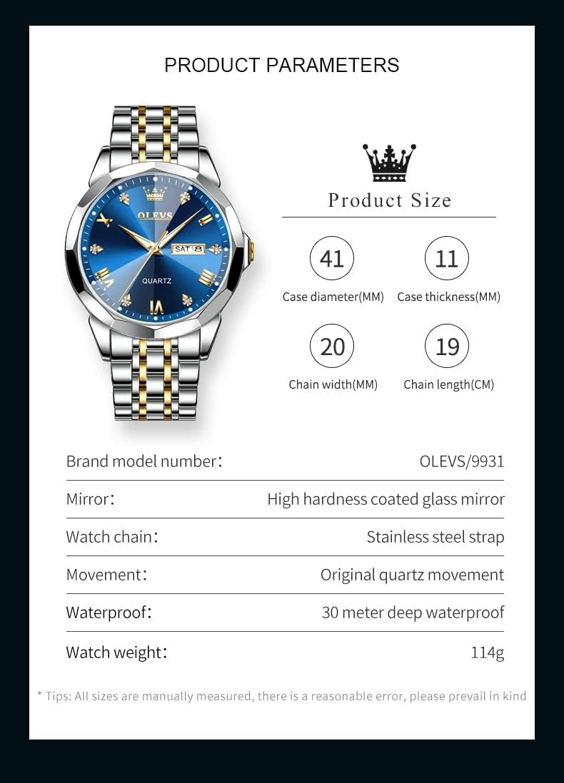 Thumbnail 5 de OLEVS Watch Diamond Analog Quartz Blue