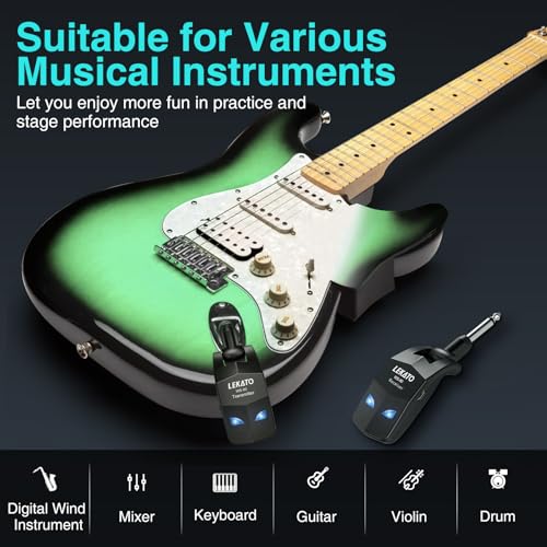 Thumbnail 6 de LEKATO WS80 Wireless Guitar System: 2.4GHz Transmitter & Receiver for Guitars and Bass