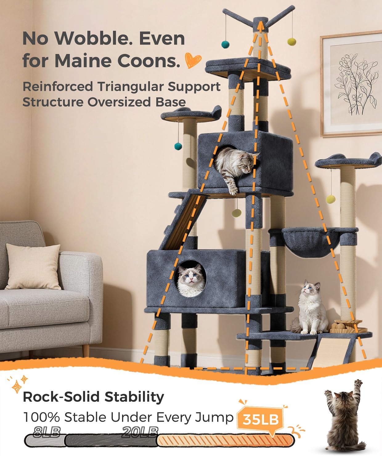 Detalle 2 de Cat Tree 76-Inch Tower