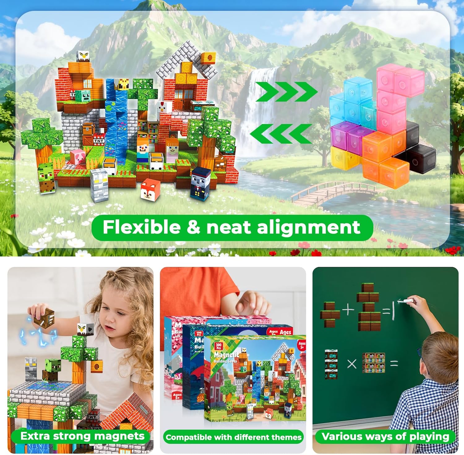 Thumbnail 4 de Goody King 300PCS Magnetic Blocks (Forest Theme) — Magnetic Building Blocks for Kids 3+