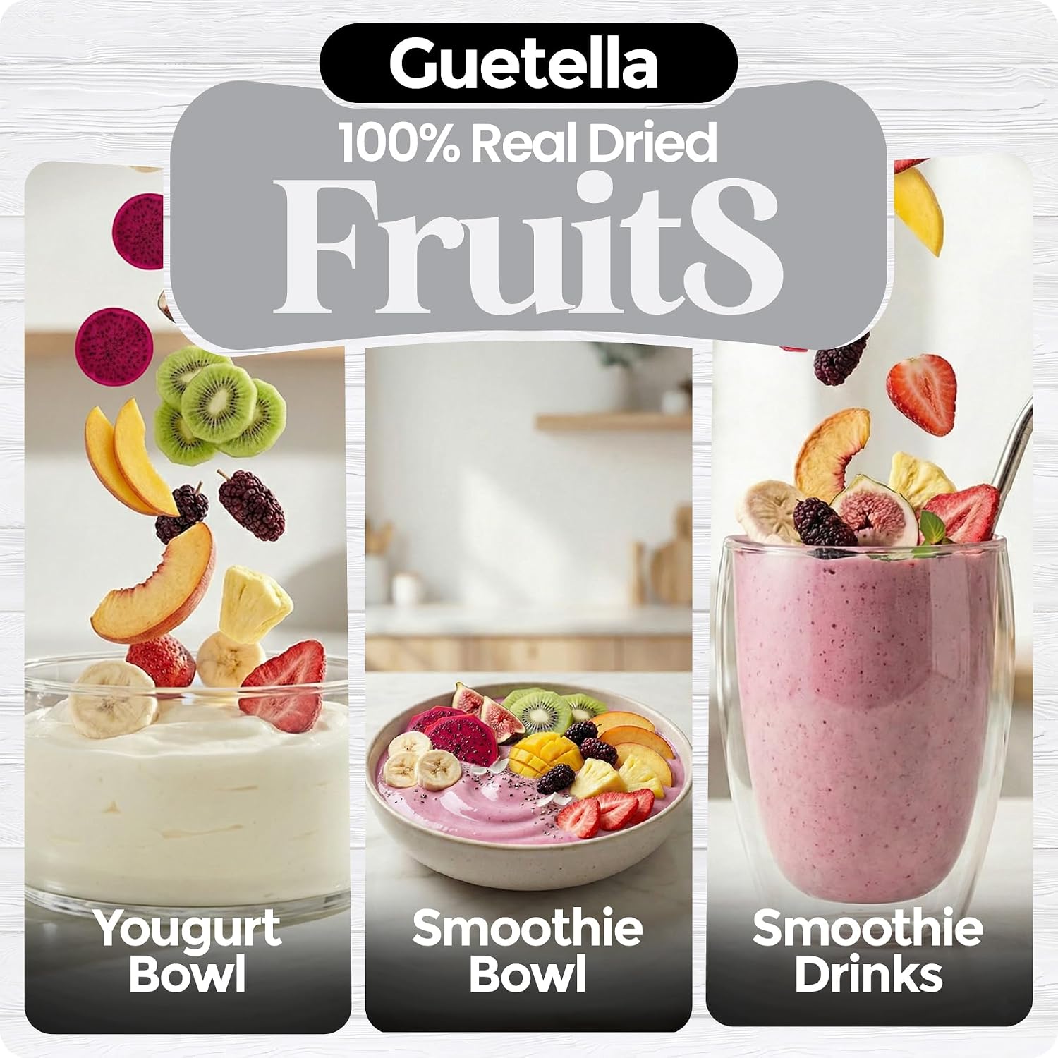 Detalle 2 de Gefriergetrocknete Früchte Set – 150 g, Fruchtmix – 100% Frucht ohne Zusatzstoffe, knusprig vegan