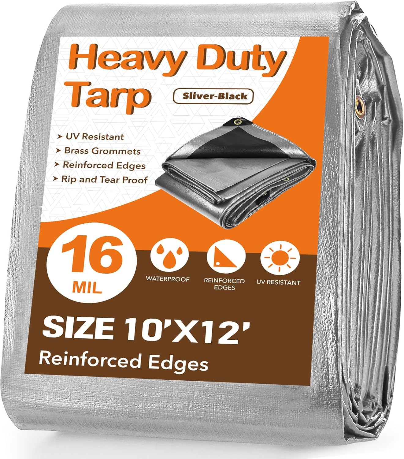 Detalle de Pattiumo Tarp Waterproof 10 x 12 FT Heavy-Duty 16 Mil Multipurpose Cover (Green/Brown)