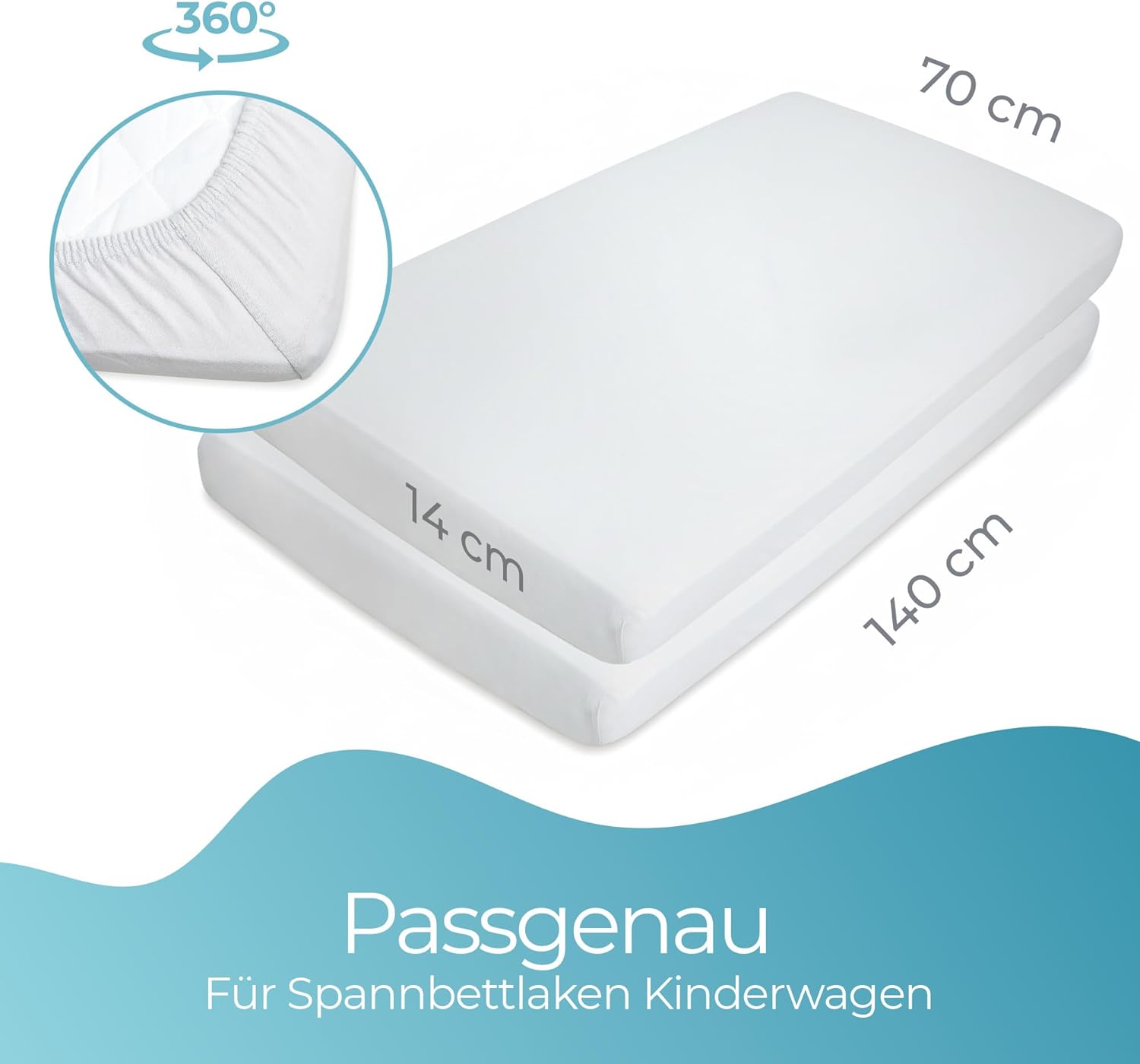 Thumbnail 4 de Spannbettlaken 70x140 im 2er-Set – 100% Bio-Baumwolle, ultraweich und sicher für Ihr Baby