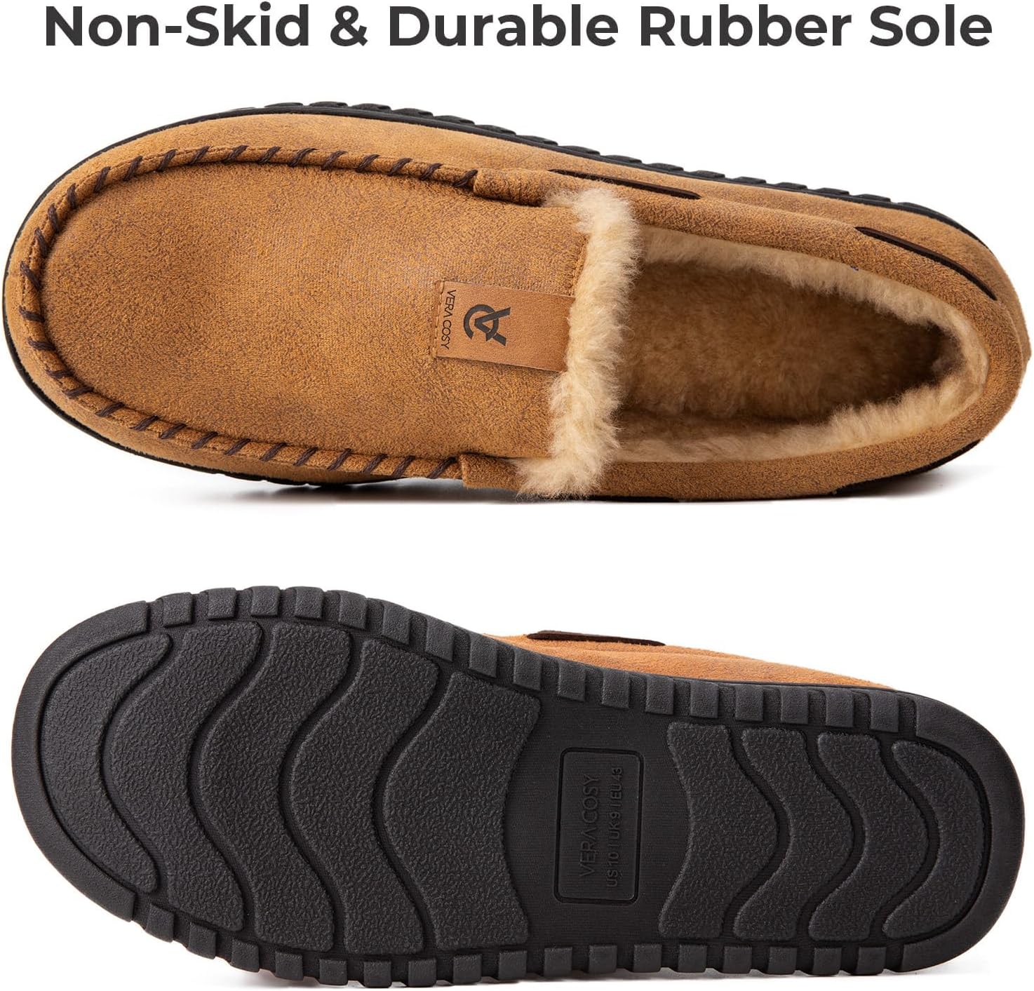 Thumbnail 6 de VeraCosy Men's Classic Moccasin Slippers Memory Foam slippers
