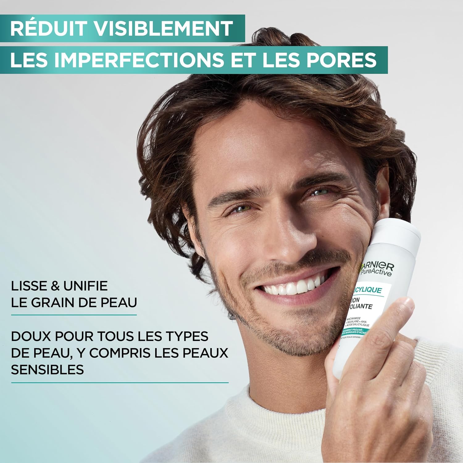 Detalle de Garnier PureActive salicylzuurpeelinglotion 120 ml met niacinamide en AHA