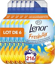 Lenor Fresh Air Adoucissant Rayons de Soleil, 216 lavages, fraîcheur ultra concentrée