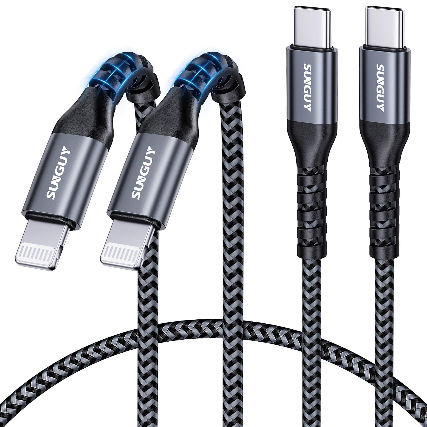 Detalle de SUNGUY Câble USB C Lightning 0,5 m • 2 pièces — câble certifié MFi pour iPhone