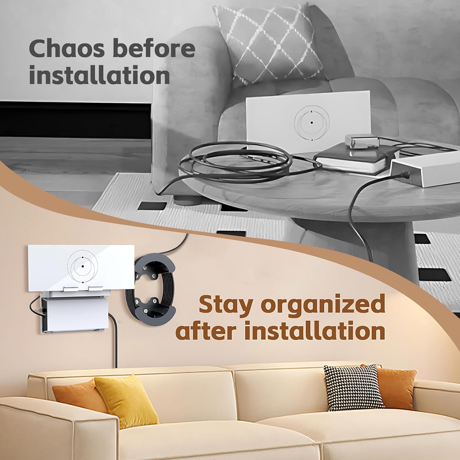 Detalle de UBeesize Starlink Mount, Standard Router 3 Wall Mount with Cable Caddy