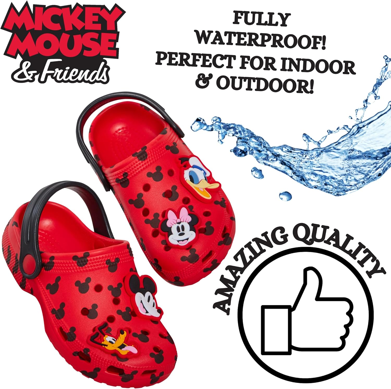 Detalle de Disney Sabots Mickey/Minnie Mouse avec Charms – Sandales d’été pour enfants
