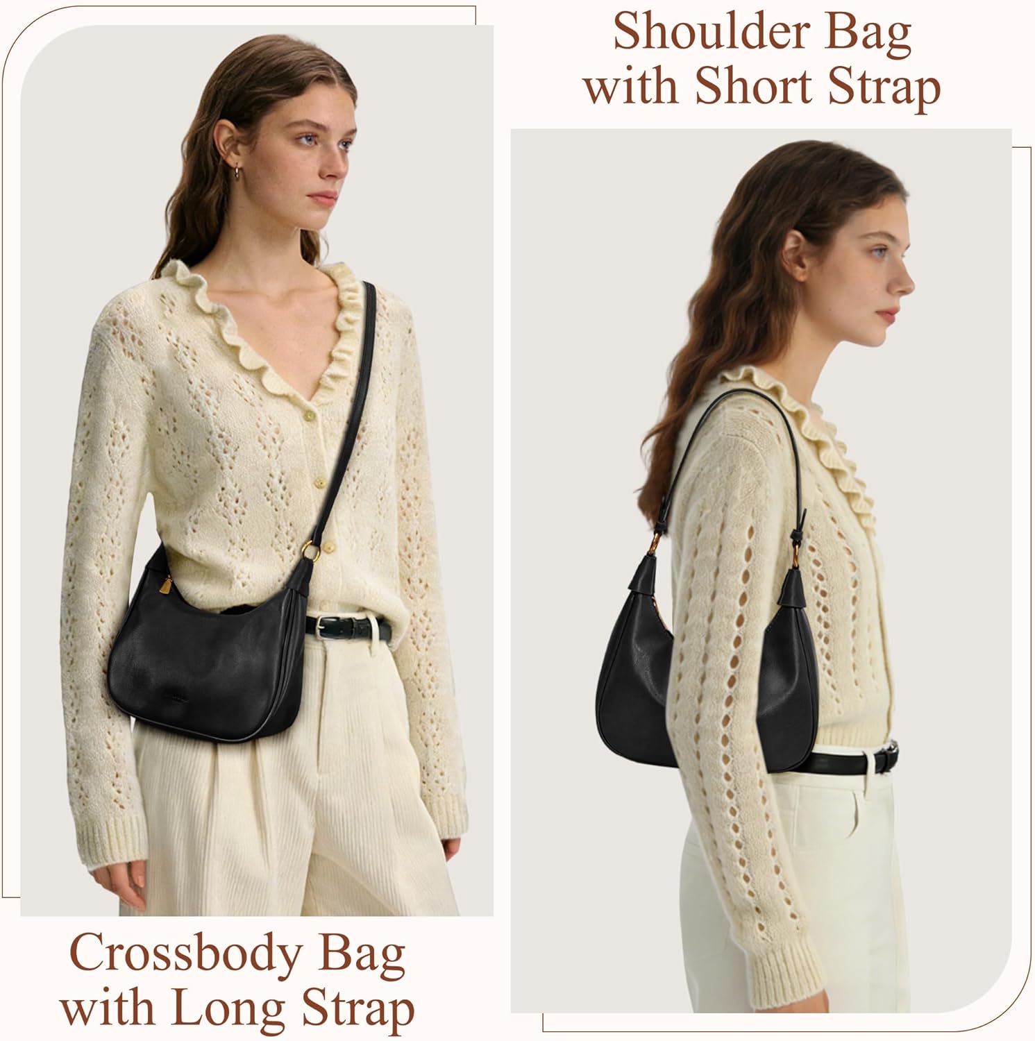 Thumbnail 2 de Mabecol Sac Bandoulière Femme Petit PU – Mini Y2K Rétro, 2 Bandoulières Amovibles