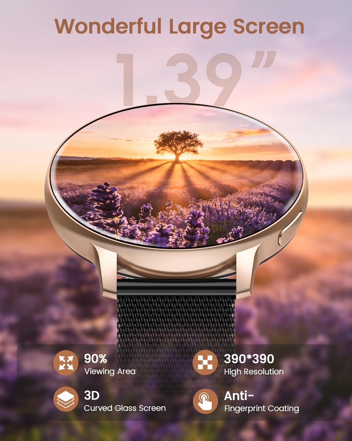 Thumbnail 1 de Montre Connectée Femme Oliimptek 1,39'' – Santé féminine, GPS non, IP68, Bluetooth 5.3