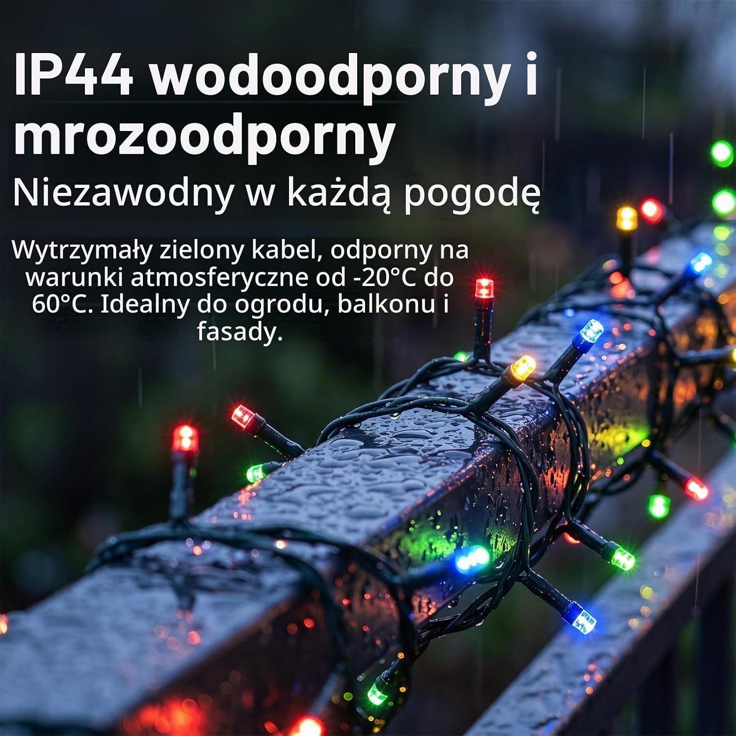 Detalle 2 de Hopelit DC-20R łańcuch LED 20 m, 200 kolorowych diod, 8 trybów, timer