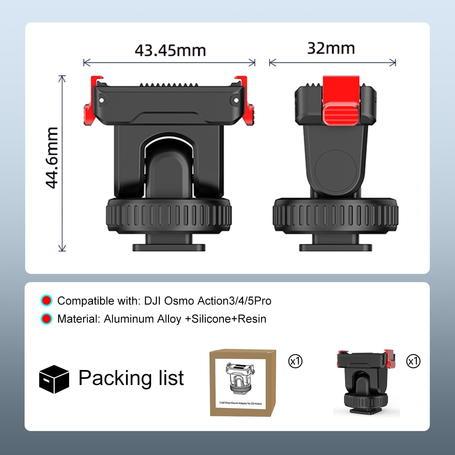 Thumbnail 6 de Cold Shoe Adapter Magnetic Quick Mount 150° Tilt