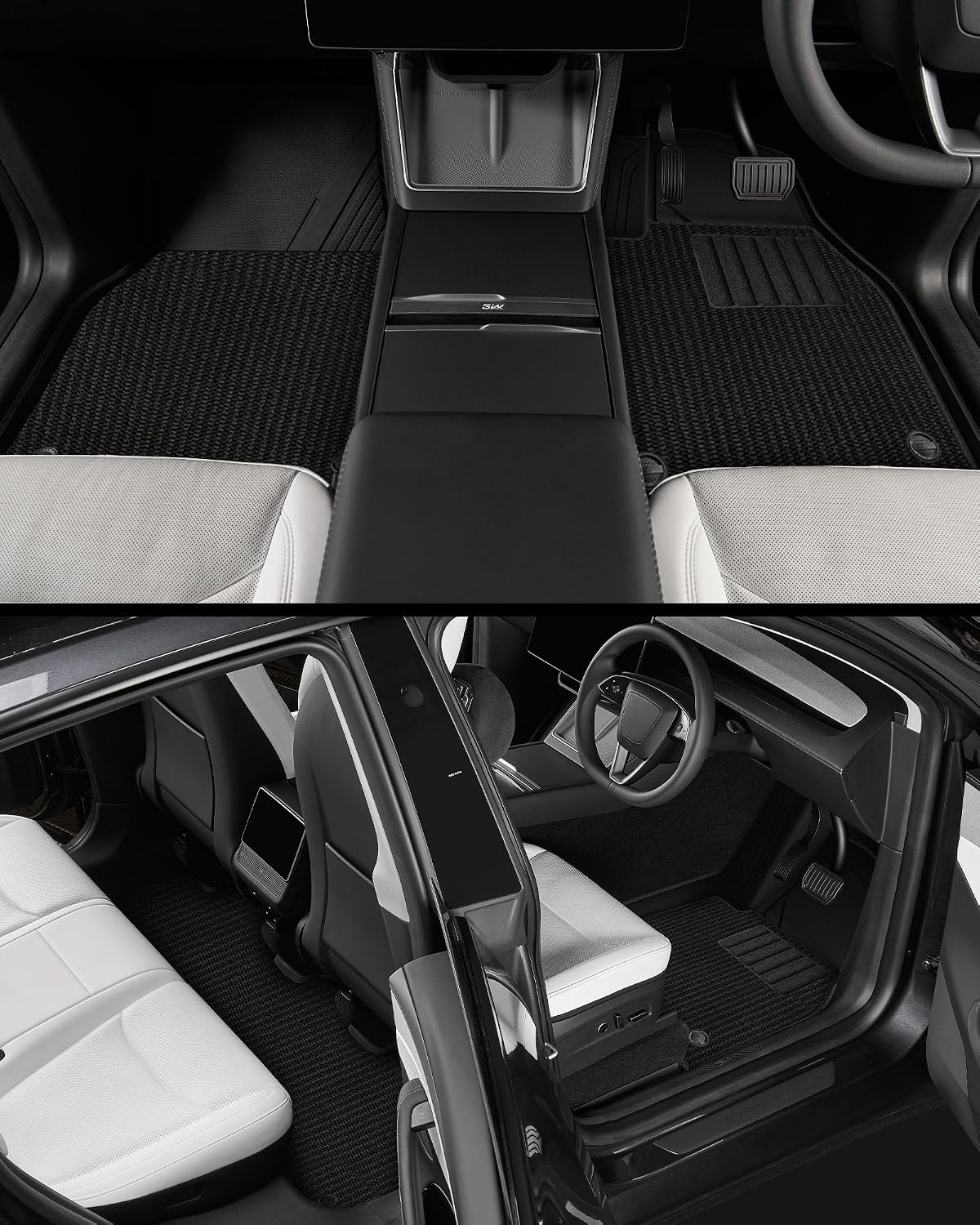 Thumbnail 3 de 3W 13-Piece All-Weather Floor Mat Set for Tesla Model Y Juniper (2025–2026) + Boot Liner Bundle