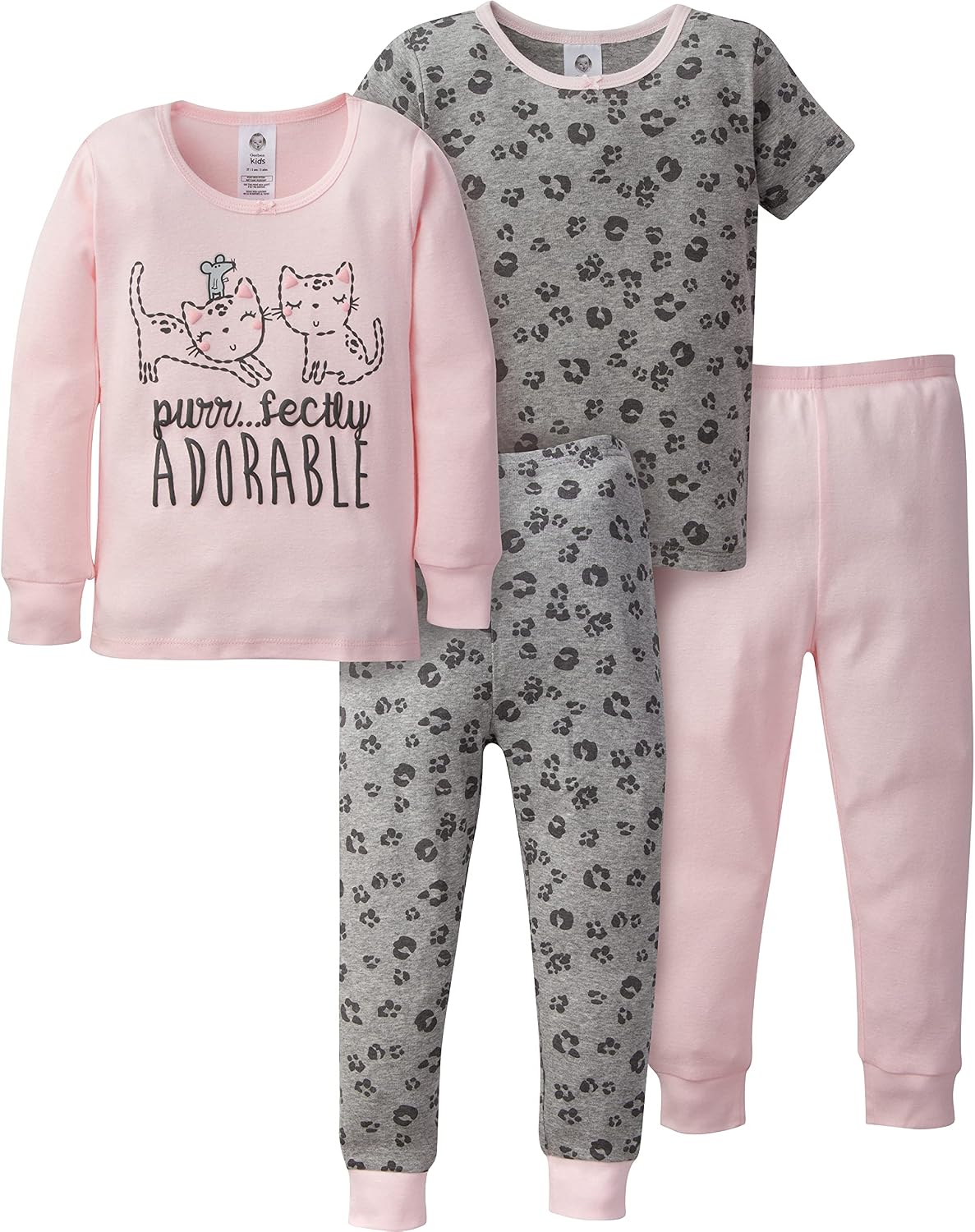 Thumbnail 6 de Gerber Pyjamas 4 pièces : ensemble pyjama bébé filles et tout-petits, ajustement parfait
