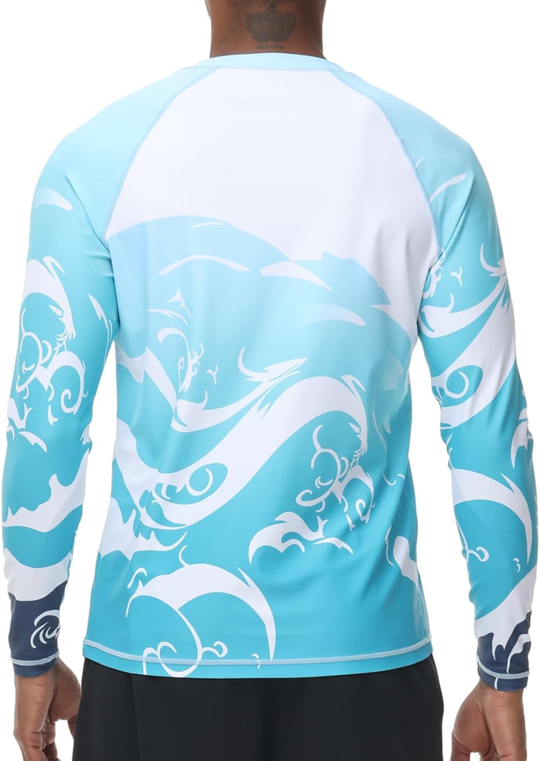 Detalle 2 de VAYAGER Herren Rashguard Langarm UPF 50+ – Schnelltrocknendes Schwimmshirt